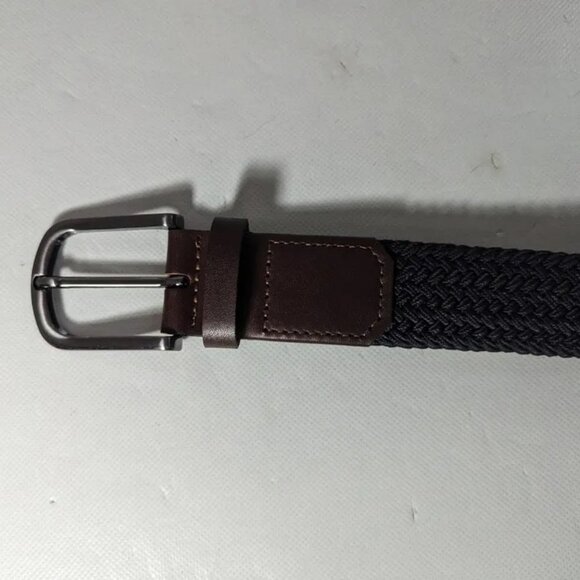 NEW- Mens Flag Ltd. Braided Weaver Belt Navy Solid - Picture 3 of 4